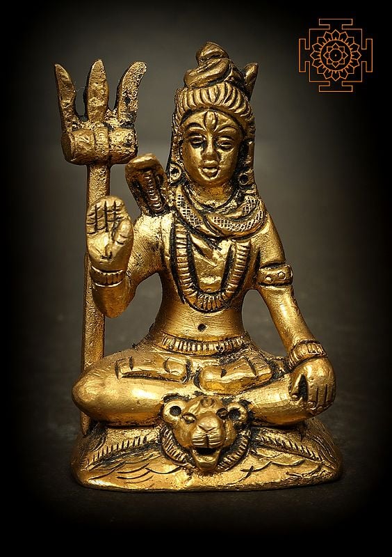 2" Small Size Bhagawan Shiva Brass Idol | Handmade Brass Statue