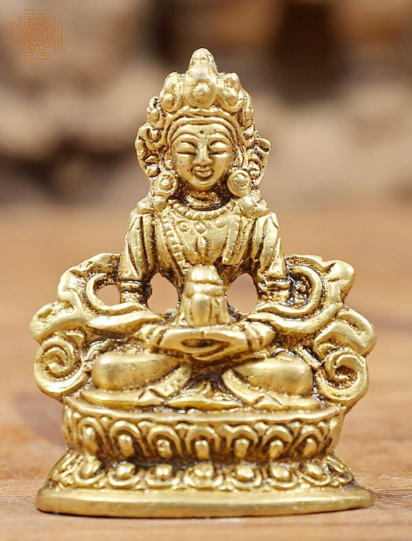 2" Tibetan Buddhist Deity Amitabha Buddha (small Size) In Brass | Handmade | Made In India