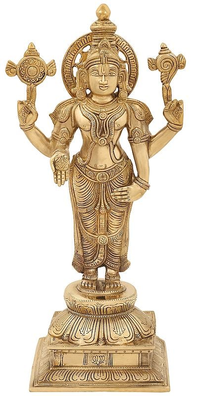 19" Lord Venkateshwara as Balaji at Tirupati In Brass | Handmade | Made In India