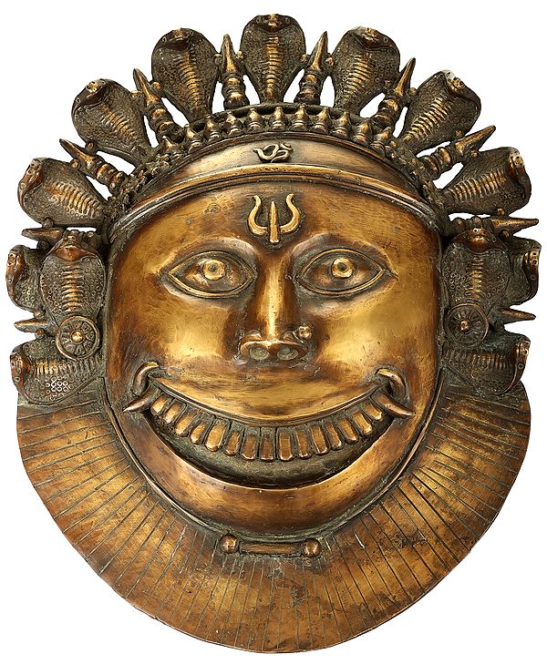25" Super Fine Bhairava Mask In Brass | Handmade | Made In India