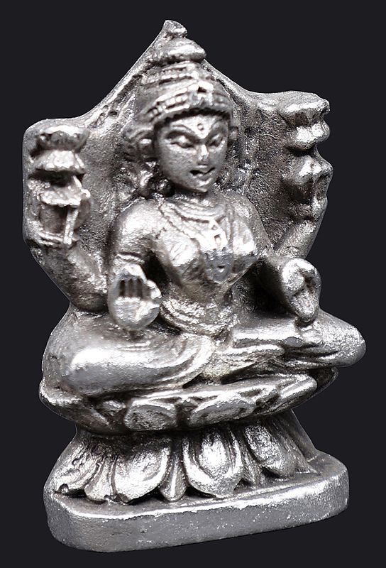 Devi Lakshmi Seated On Lotus | Exotic India Art