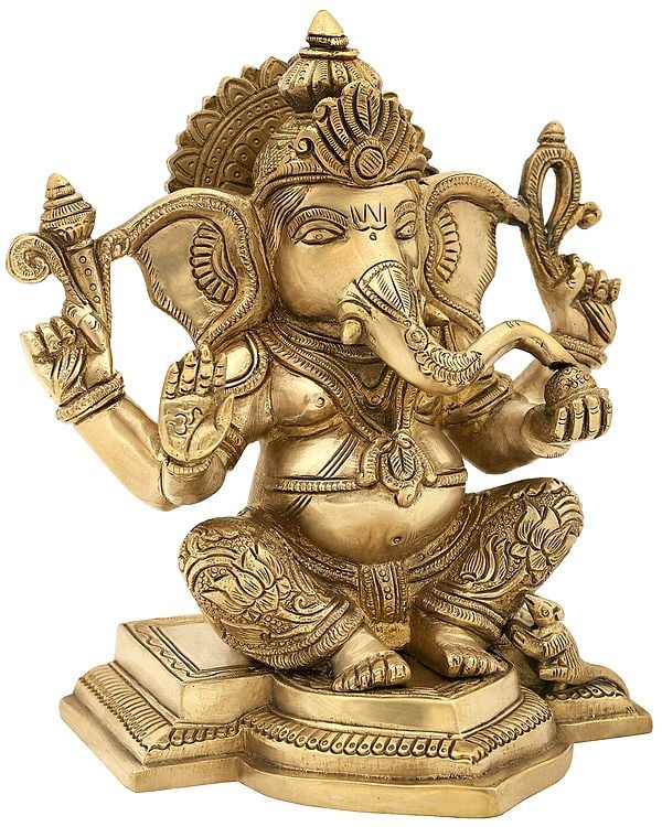 Lord Ganesha in Abhaya Mudra