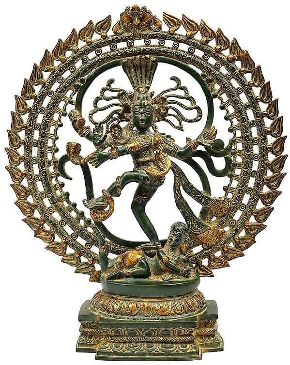 19" Lord Nataraja in Anandatandava In Brass | Handmade | Made In India