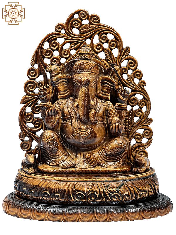 Royal Enthroned Tiger-Eye Ganesha