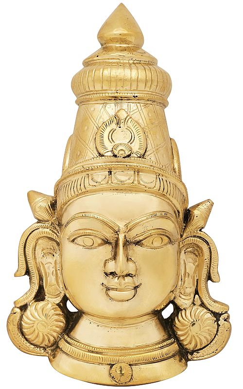 9" Devi Mask In Brass | Handmade | Made In India