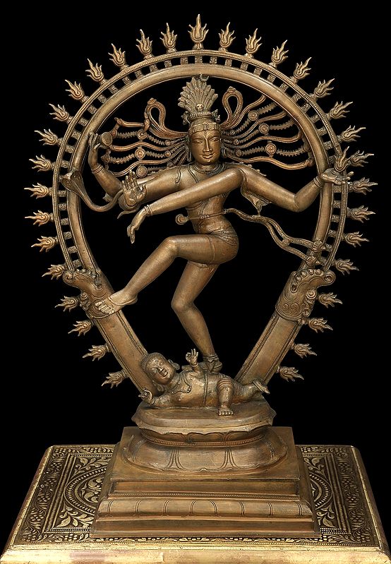 24" Lord Nataraja in Anandatandava (Wax Casting) | Handmade | Madhuchista Vidhana (Lost-Wax) | Panchaloha Bronze