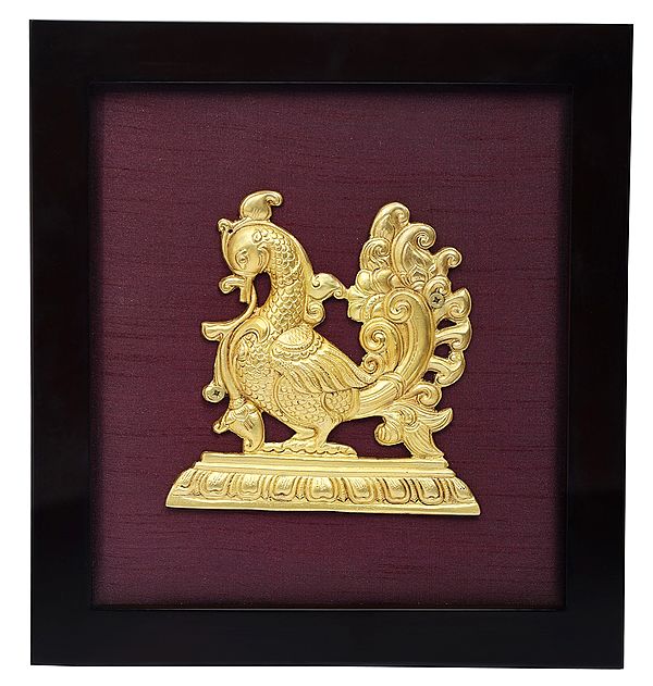 12" Annam Wall Hanging with Frame in Brass | Handmade | Made in India