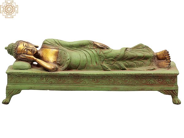 11" Mahaparinirvana Buddha - Tibetan Buddhist In Brass | Handmade | Made In India