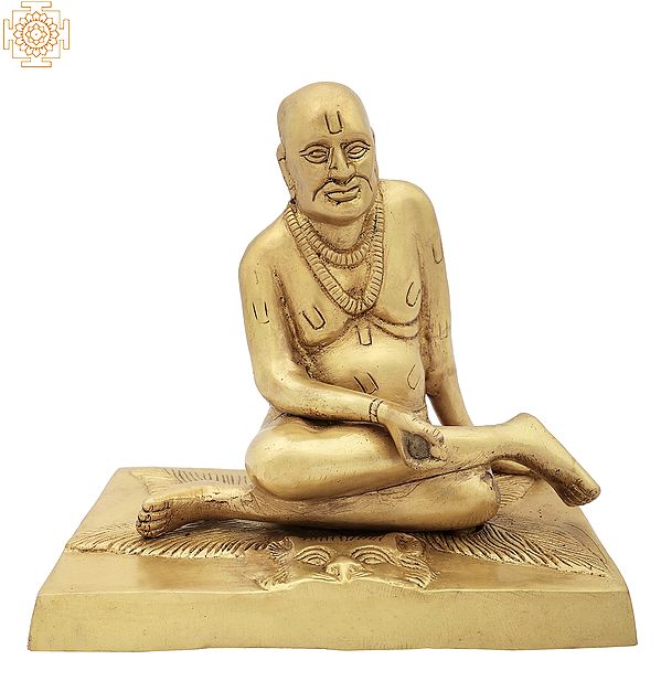 7" Shri Swami Samarth Statue in Brass | Handmade | Made in India