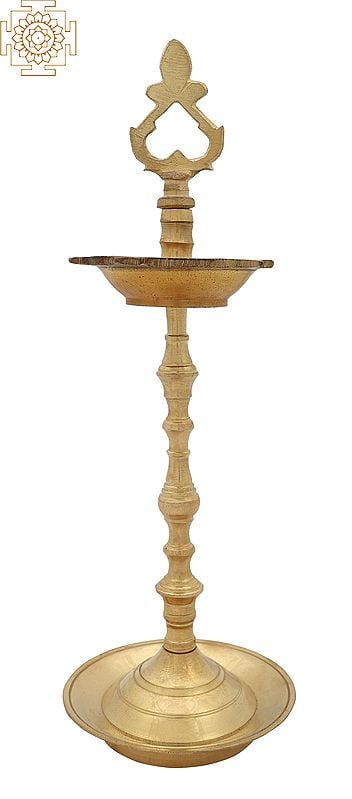 10" Ritual Puja Lamp in Brass | Handmade | Made in India