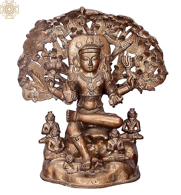 14" Dakshinamurti Shiva | Handmade | Madhuchista Vidhana (Lost-Wax) | Panchaloha Bronze from Swamimalai