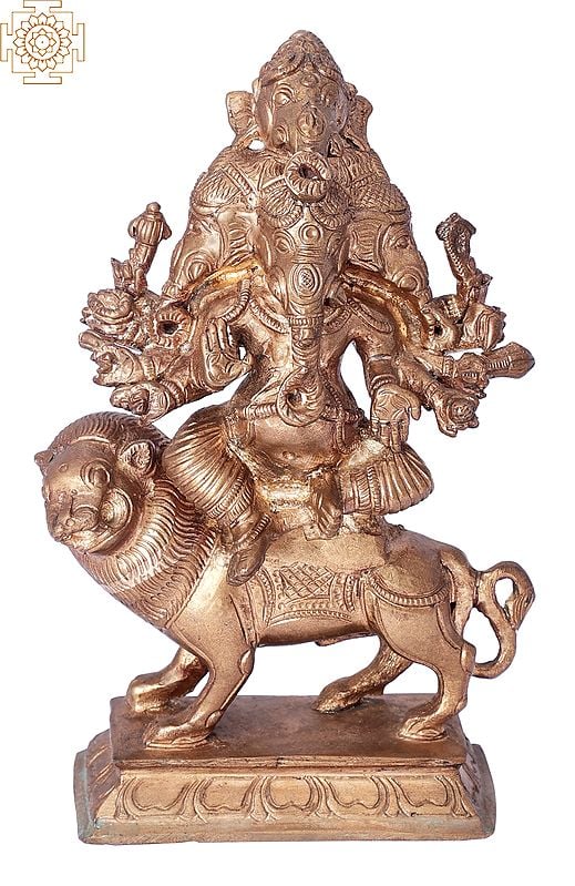 7" Panchamukhi Ganesha | Handmade | Madhuchista Vidhana (Lost-Wax) | Panchaloha Bronze from Swamimalai