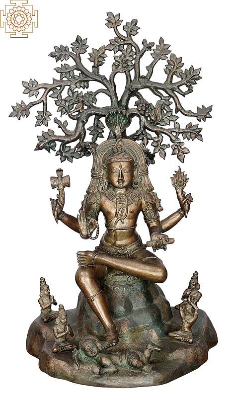 25" Lord Dakshinamurty | Madhuchista Vidhana (Lost-Wax) | Panchaloha Bronze from Swamimalai