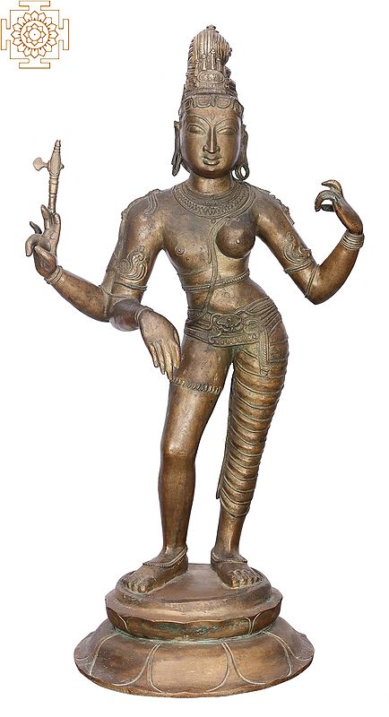 28" Ardhanarishvara | Handmade | Madhuchista Vidhana (Lost-Wax) | Panchaloha Bronze from Swamimalai
