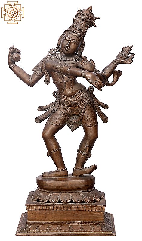 24" Shiva Tandava | Handmade | Madhuchista Vidhana (Lost-Wax) | Panchaloha Bronze from Swamimalai