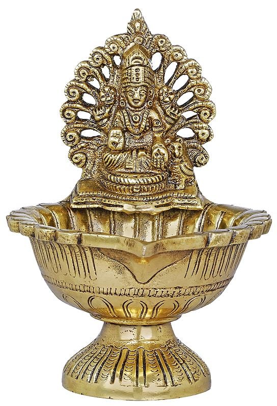 6" Lakshmi Lamp in Brass | Handmade | Made In India