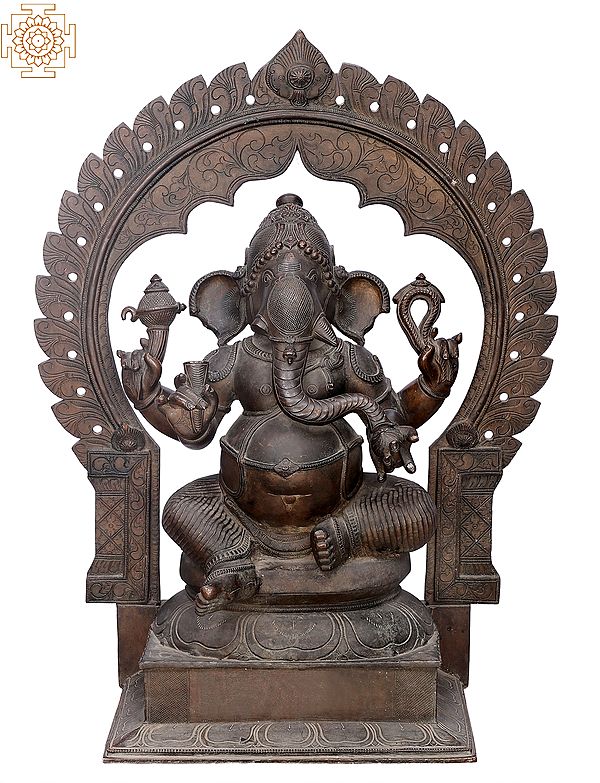 25" Bhagawan Ganesha Handmade Panchaloha Bronze Idol from Swamimalai
