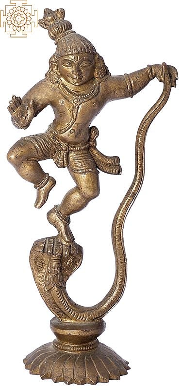 6" Small Kalinga Krishna  | Handmade | Madhuchista Vidhana (Lost-Wax) | Panchaloha Bronze from Swamimalai
