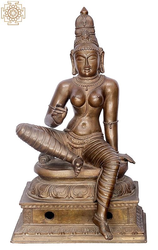 20" Bogasakthi (Devi Parvati) | Handmade | Madhuchista Vidhana (Lost-Wax) | Panchaloha Bronze from Swamimalai