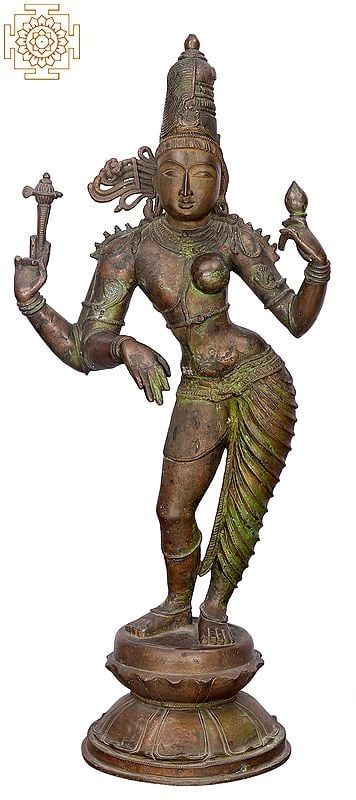 25" Ardhanarishvara | Handmade | Madhuchista Vidhana (Lost-Wax) | Panchaloha Bronze from Swamimalai