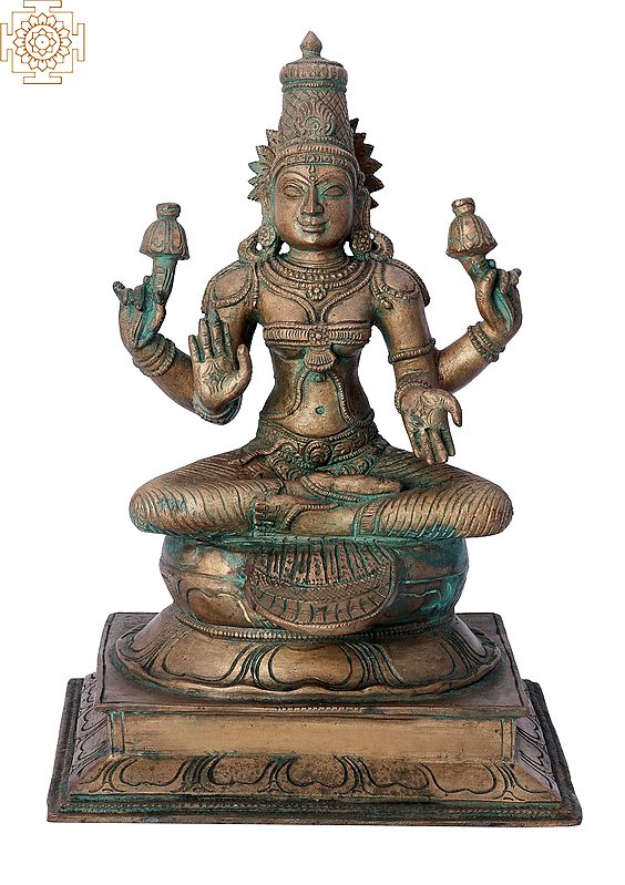 11" Devi Lakshmi | Handmade | Madhuchista Vidhana (Lost-Wax) | Panchaloha Bronze from Swamimalai