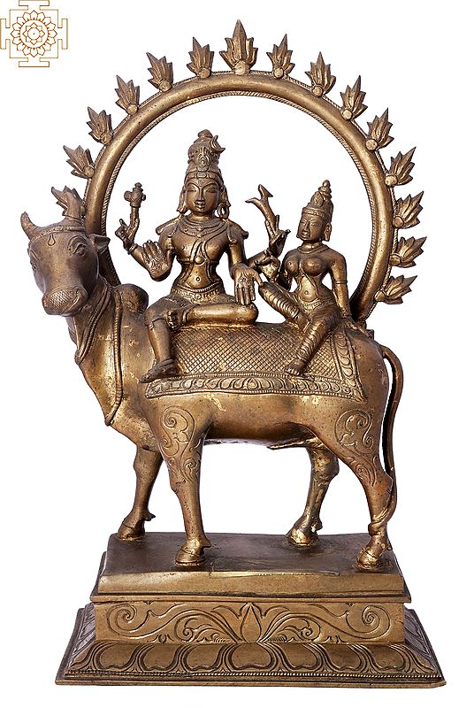 15" Pradosha Moorthy (Shiva Parvati ) | Handmade | Madhuchista Vidhana (Lost-Wax) | Panchaloha Bronze from Swamimalai