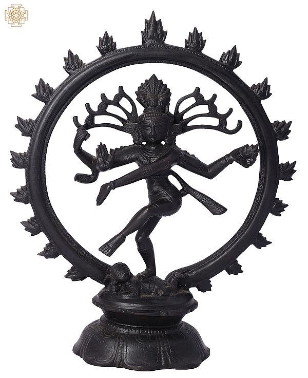 8" Black Nataraja | Handmade | Madhuchista Vidhana (Lost-Wax) | Panchaloha Bronze from Swamimalai