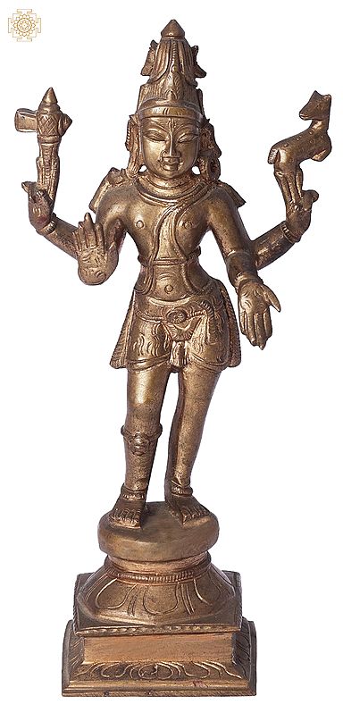 6" Pashupatinath (Sivan) | Handmade | Madhuchista Vidhana (Lost-Wax) | Panchaloha Bronze from Swamimalai