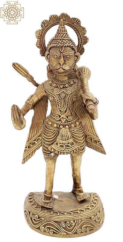 7" Sankat Mochan Hanuman Ji In Brass | Handmade | Made In India