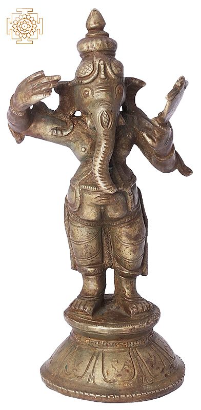 5" Small Standing Bhagawan Ganesha Panchaloha Bronze Statue | Handmade