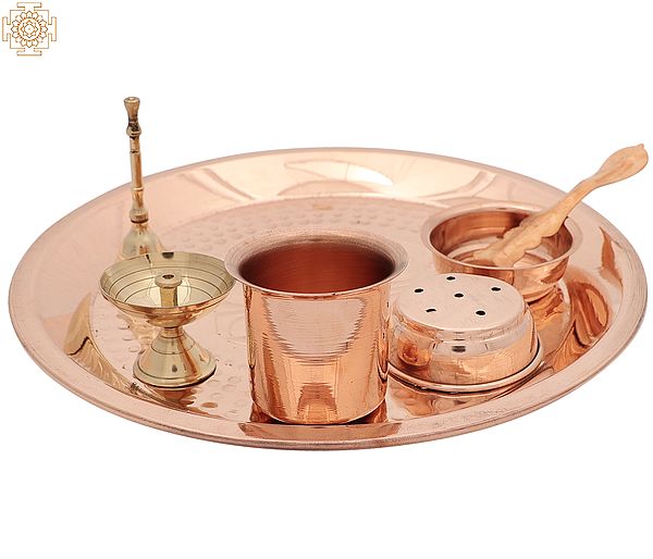 Copper Puja Thali Set