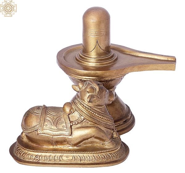 6" Shiva Linga with Nandi | Handmade | Madhuchista Vidhana (Lost-Wax) | Panchaloha Bronze from Swamimalai