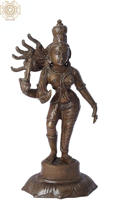 6" Ardhanarishvara | Madhuchista Vidhana (Lost-Wax) | Panchaloha Bronze from Swamimalai