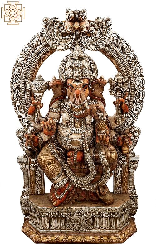 73" Superfine and Super Large Bhagawan Ganesha with Kirtimukha Prabhavali | Lord Ganesha | God of Wisdom |Elephant Head God|