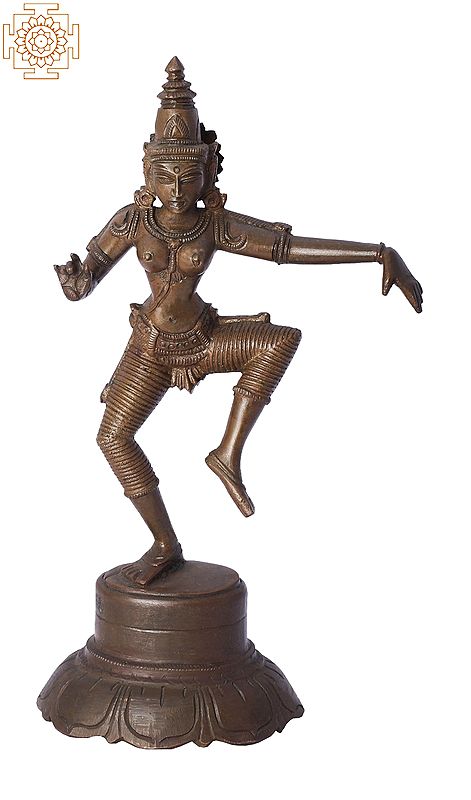 9" Dancing Sivagami (Goddess Uma) | Handmade | Madhuchista Vidhana (Lost-Wax) | Panchaloha Bronze from Swamimalai