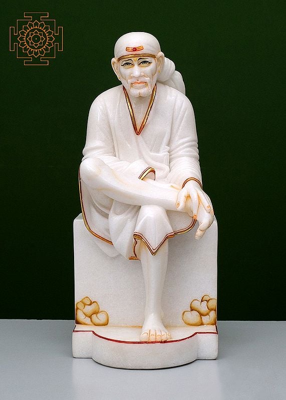 18" Sai Baba Statue | Handmade| Shirdi Sai Baba | Marble Sai Baba Statue