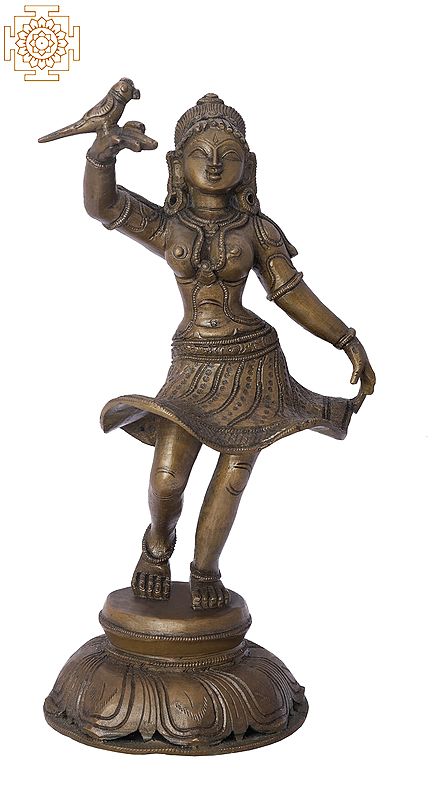 10" Dancing Devi Meenakshi | Handmade | Madhuchista Vidhana (Lost-Wax) | Panchaloha Bronze from Swamimalai