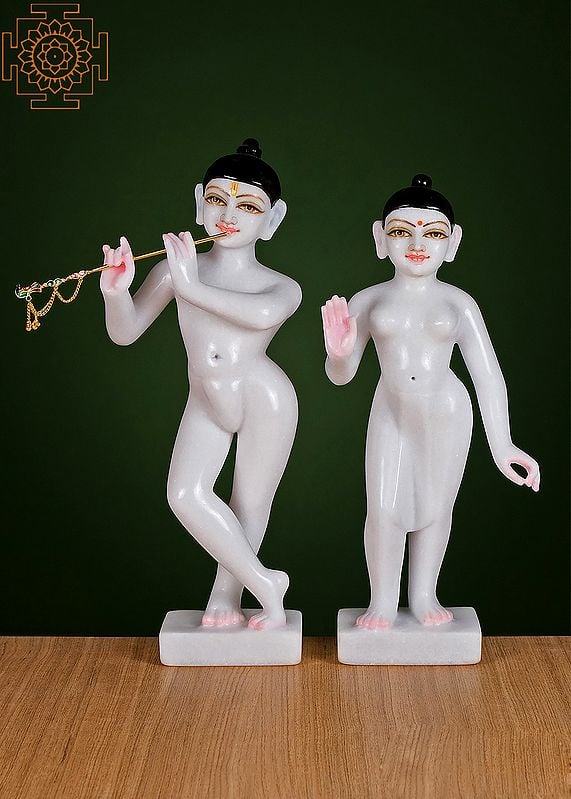 15" Iskcon Radha Krishna Statue | Handmade | Marble Radha Krishna Statue | Iskcon Radha Krishna Murti | Iskcon Radha Krishna Idol |Divine Couple God
