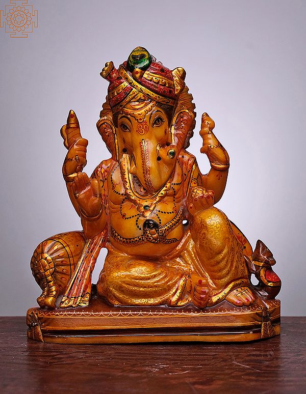 10" Sitting Bhagwan Ganesha Statue | Handmade | Marble Ganesha Statue | Siddhi Vinayak | Ganpati