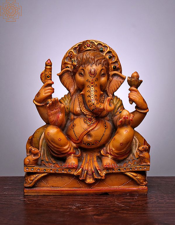 10" Sitting Bhagwan Ganesha Statue | Handmade | Marble Ganesha Statue | ndia Religious Home Decor | Siddhi Vinayak | Ganpati