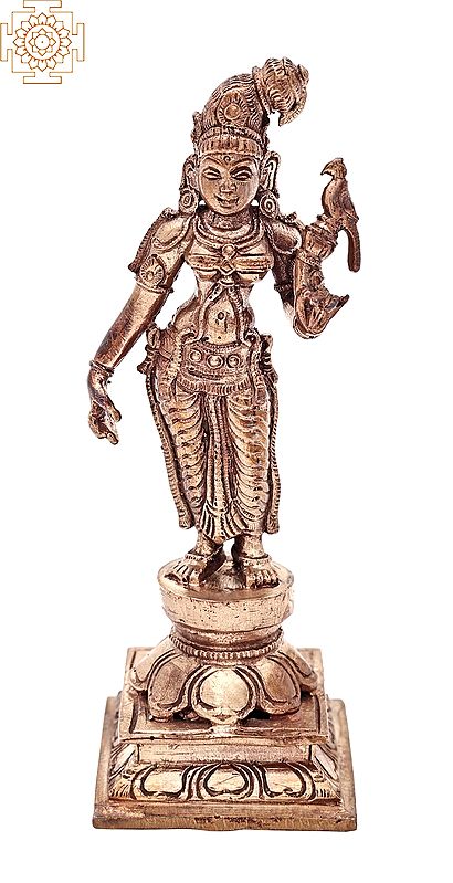 5.5" Small Devi Andal | Handmade | Madhuchista Vidhana (Lost-Wax) | Panchaloha Bronze from Swamimalai