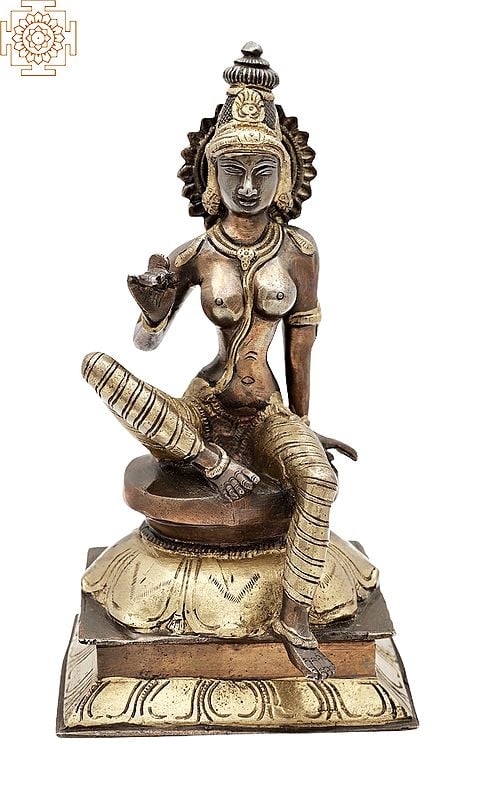 10" The Incomparable Bhogashakti Devi Uma (Devi Parvati) | Handmade | Goddess Parvati Idol Brass Statue | Shakti Statue | Made In India