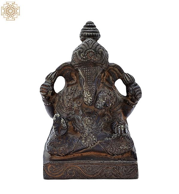 3.5" Small Ganesha Statue in Brass | Table Decor