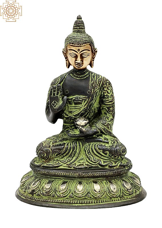6.5" Lord Buddha Brass Statue in Meditation | Home Decor Items | Handmade