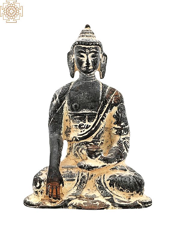 4.0" Tibetan Buddhist Shakyamuni Buddha Brass Statue | Home Decor Items