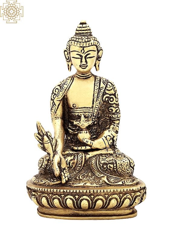 5" Lord Buddha Brass Statue | Handmade | Buddha in Meditation Brass Idol | Home Decor Items | Made In India