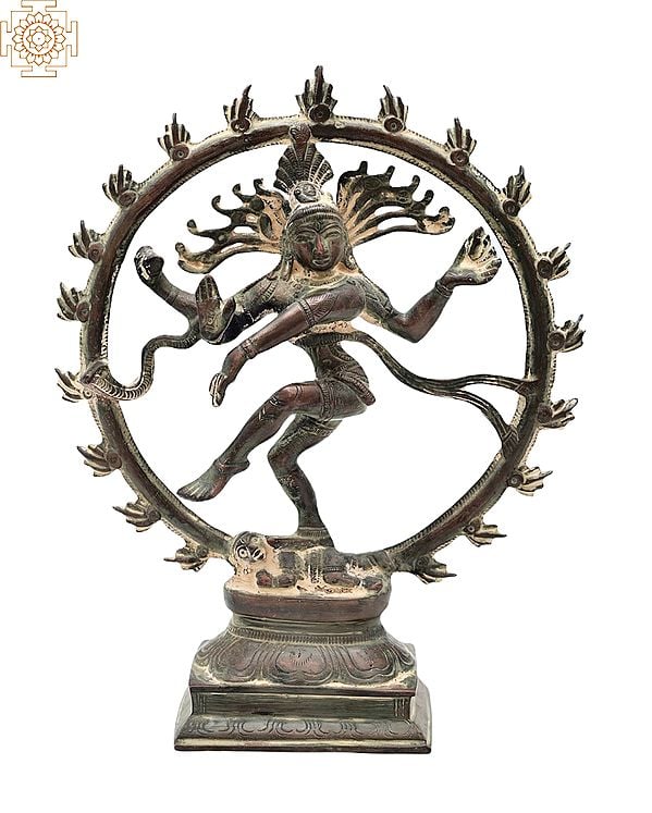 9.2" Lord Shiva as Nataraja | Handmade | Hindu God Shiva as The Divine Cosmic Dancer | Brass Statue | Made In India
