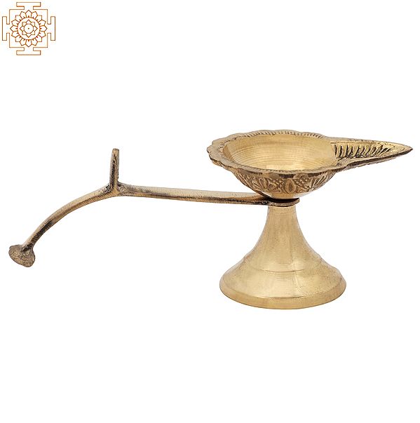 5" Handheld Aarti Lamp | Brass Lamp | Handmade | Made In India