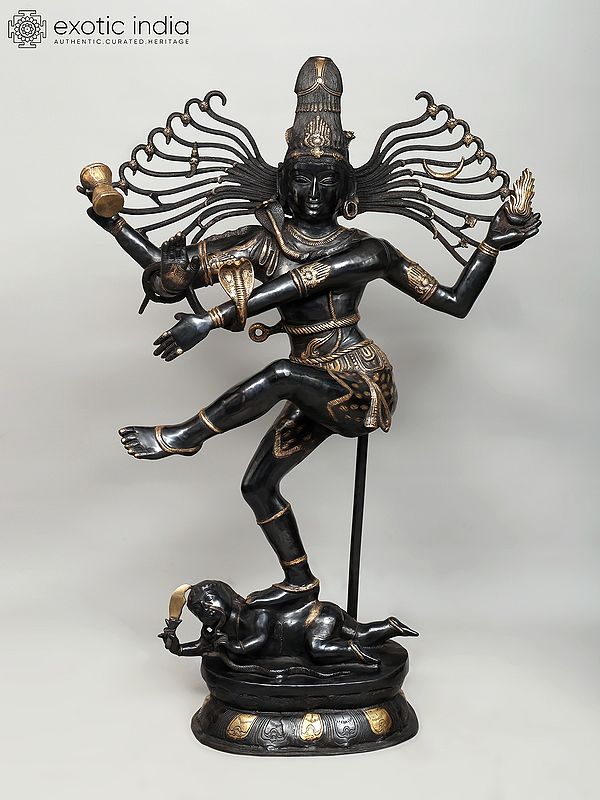 57" Dancing Shiva Nataraja Brass Statue | Large Shiva Tandava Idols | Handmade | Made In India