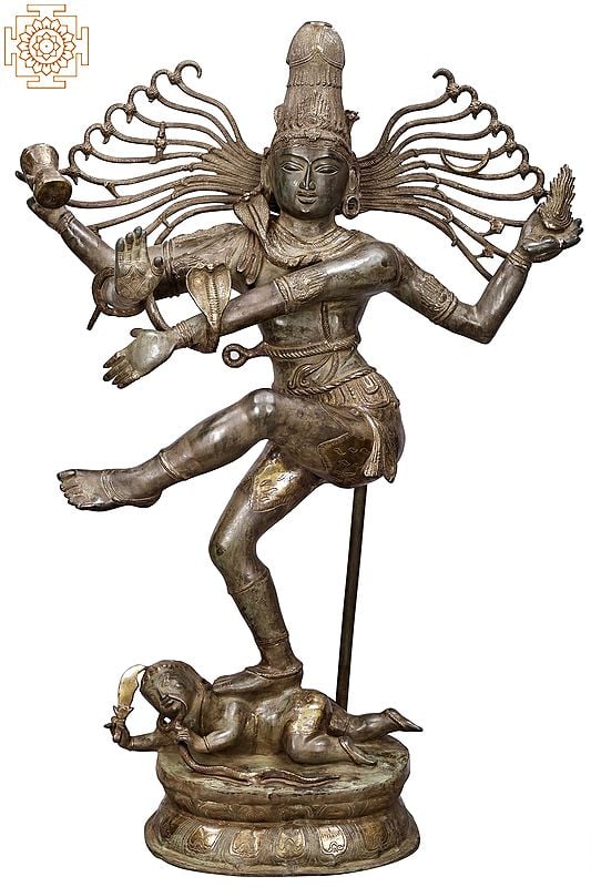 57" Dancing Shiva Nataraja Brass Statue | Large Shiva Tandava Idols | Handmade | Made In India